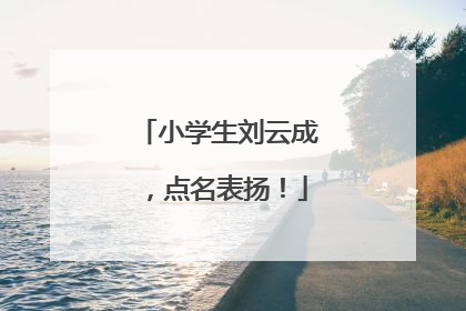 小学生刘云成，点名表扬！