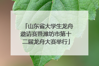 山东省大学生龙舟邀请赛暨潍坊市第十二届龙舟大赛举行