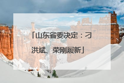 山东省委决定：刁洪斌、荣刚履新