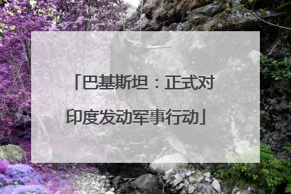 巴基斯坦：正式对印度发动军事行动