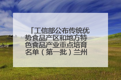 工信部公布传统优势食品产区和地方特色食品产业重点培育名单（第一批）兰州牛肉拉面位列其中