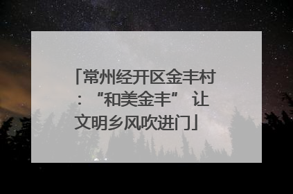 常州经开区金丰村：“和美金丰” 让文明乡风吹进门