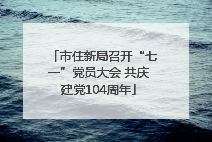 市住新局召开“七一”党员大会 共庆建党104周年