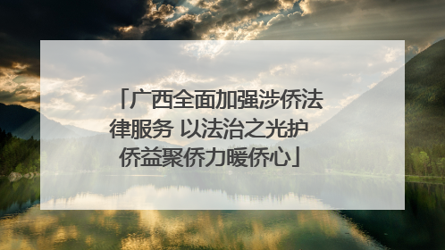 广西全面加强涉侨法律服务 以法治之光护侨益聚侨力暖侨心