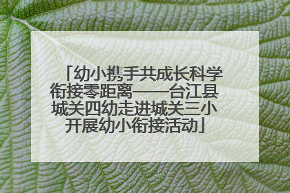 幼小携手共成长科学衔接零距离——台江县城关四幼走进城关三小开展幼小衔接活动