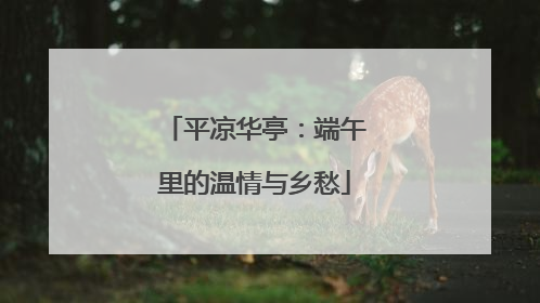 平凉华亭：端午里的温情与乡愁