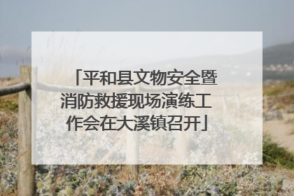 平和县文物安全暨消防救援现场演练工作会在大溪镇召开