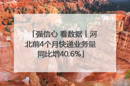 强信心 看数据丨河北前4个月快递业务量同比增40.6%