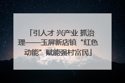 引人才 兴产业 抓治理——玉屏新店镇“红色动能”赋能强村富民