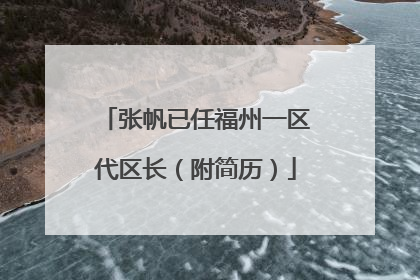 张帆已任福州一区代区长（附简历）