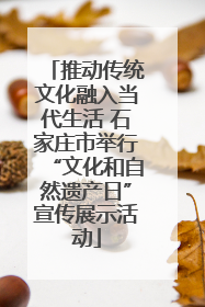推动传统文化融入当代生活 石家庄市举行“文化和自然遗产日”宣传展示活动
