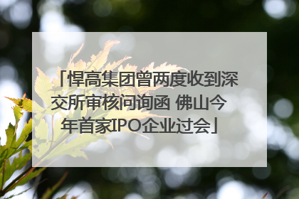 悍高集团曾两度收到深交所审核问询函 佛山今年首家IPO企业过会