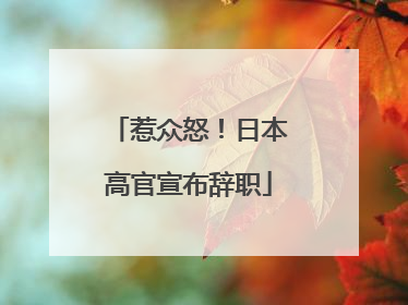 惹众怒！日本高官宣布辞职