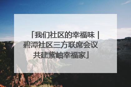 我们社区的幸福味｜碧潭社区三方联席会议共建紫岫幸福家