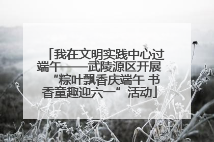我在文明实践中心过端午——武陵源区开展“粽叶飘香庆端午 书香童趣迎六一”活动