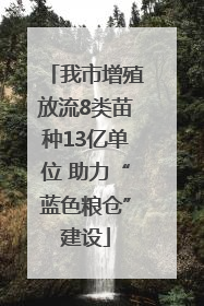 我市增殖放流8类苗种13亿单位 助力“蓝色粮仓”建设