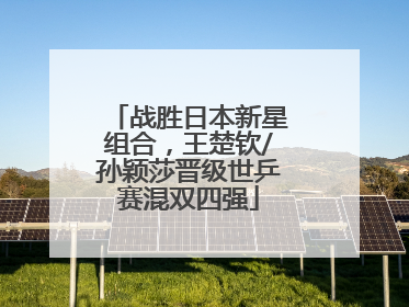 战胜日本新星组合，王楚钦/孙颖莎晋级世乒赛混双四强