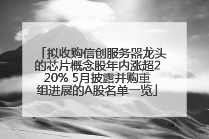 拟收购信创服务器龙头的芯片概念股年内涨超220% 5月披露并购重组进展的A股名单一览