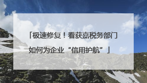 极速修复！看获嘉税务部门如何为企业“信用护航”