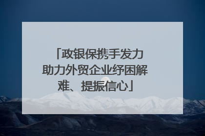 政银保携手发力 助力外贸企业纾困解难、提振信心