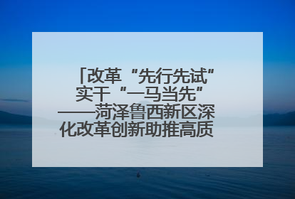 改革“先行先试” 实干“一马当先”——菏泽鲁西新区深化改革创新助推高质量发展纪实