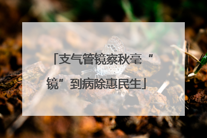 支气管镜察秋毫“镜”到病除惠民生