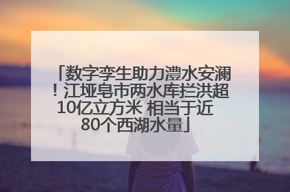 数字孪生助力澧水安澜！江垭皂市两水库拦洪超10亿立方米 相当于近80个西湖水量