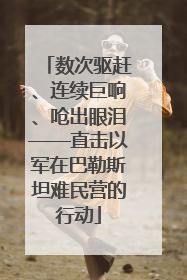 数次驱赶、连续巨响、呛出眼泪——直击以军在巴勒斯坦难民营的行动