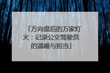 方向盘后的万家灯火：记录公交驾驶员的温暖与担当