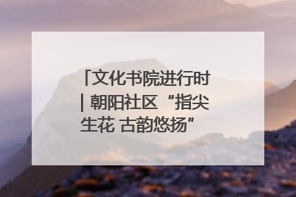 文化书院进行时｜朝阳社区“指尖生花 古韵悠扬”公益课堂开课了