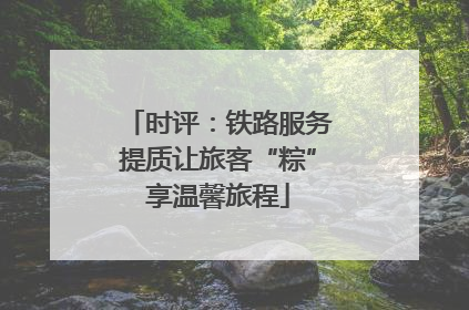 时评：铁路服务提质让旅客“粽”享温馨旅程