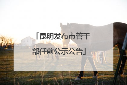 昆明发布市管干部任前公示公告