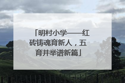 明村小学——红砖铸魂育新人，五育并举谱新篇