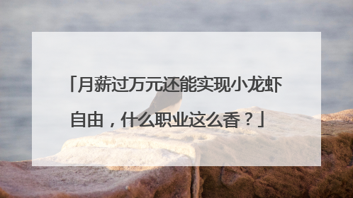 月薪过万元还能实现小龙虾自由，什么职业这么香？