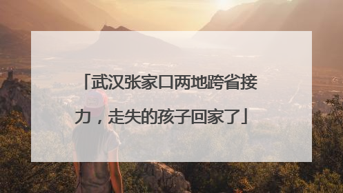 武汉张家口两地跨省接力，走失的孩子回家了