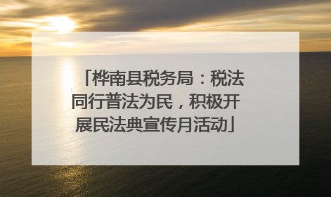 桦南县税务局：税法同行普法为民，积极开展民法典宣传月活动