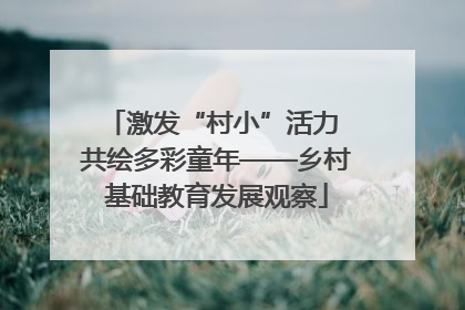 激发“村小”活力 共绘多彩童年——乡村基础教育发展观察