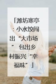 潍坊寒亭：小水饺闯出“大市场” 包出乡村振兴“幸福味”
