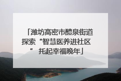 潍坊高密市醴泉街道探索“智慧医养进社区” 托起幸福晚年