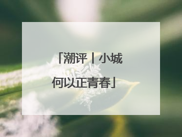 潮评丨小城何以正青春