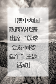 澳中两国政商界代表出席“以球会友·同贺端午”主题活动