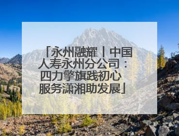 永州融耀丨中国人寿永州分公司：四力擎旗践初心 服务潇湘助发展