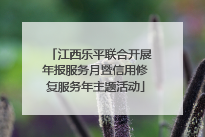 江西乐平联合开展年报服务月暨信用修复服务年主题活动