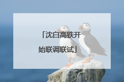 沈白高铁开始联调联试