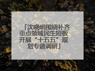沈晓明围绕补齐重点领域民生短板开展“十五五”规划专题调研