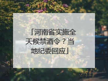 河南省实施全天候禁酒令？当地纪委回应