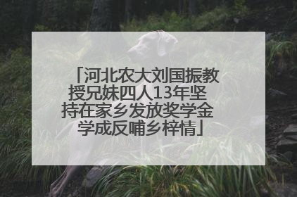 河北农大刘国振教授兄妹四人13年坚持在家乡发放奖学金 学成反哺乡梓情