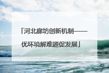 河北廊坊创新机制——优环境解难题促发展