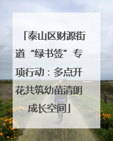 泰山区财源街道“绿书签”专项行动：多点开花共筑幼苗清朗成长空间