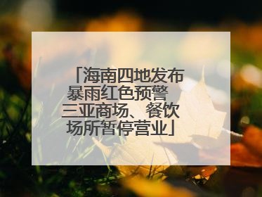 海南四地发布暴雨红色预警 三亚商场、餐饮场所暂停营业